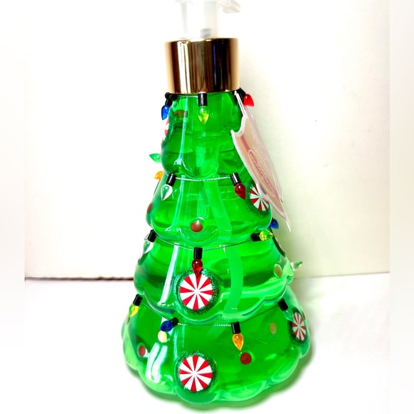Green Christmas Tree Liquid Soap Holiday Lights Peppermint Candy - Picture 5 of 9